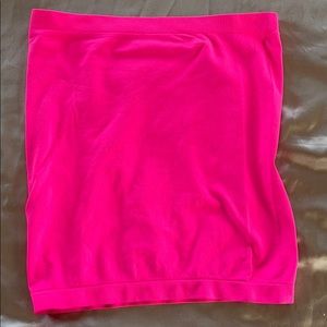 bright neon pink off the shoulder top